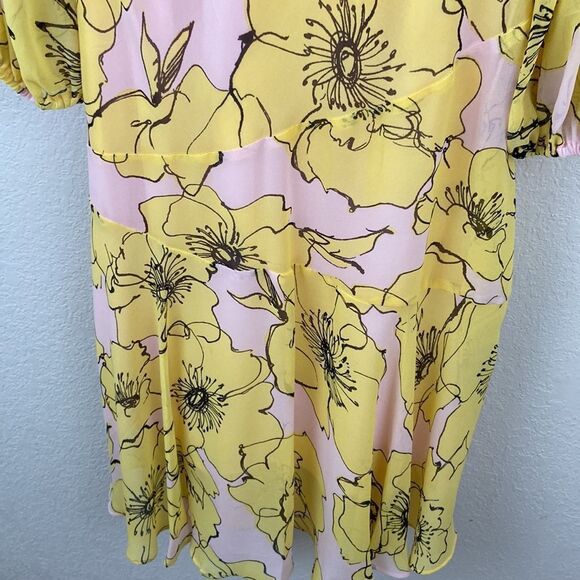 Taylor Floral Yellow and Pink Dress size 8 - Picture 4 of 10